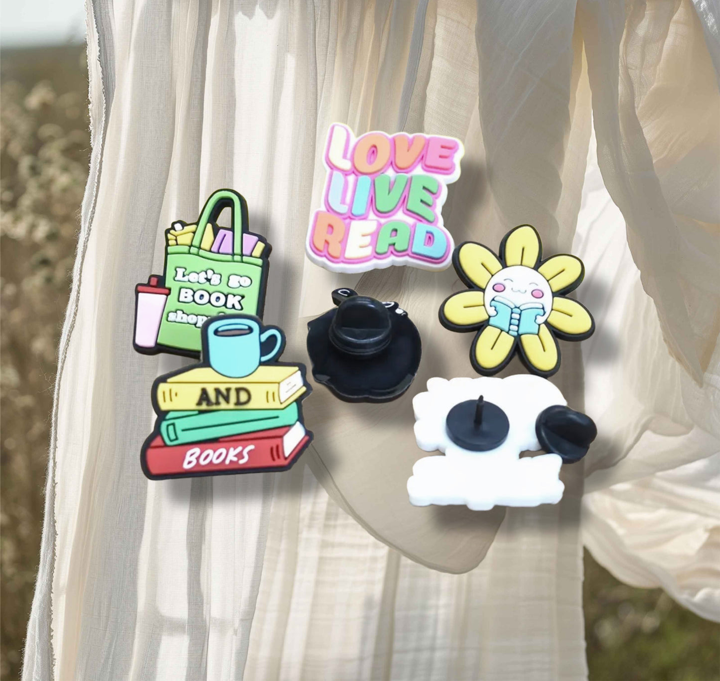Cute Mini Book Themed Plastic Brooch Pins