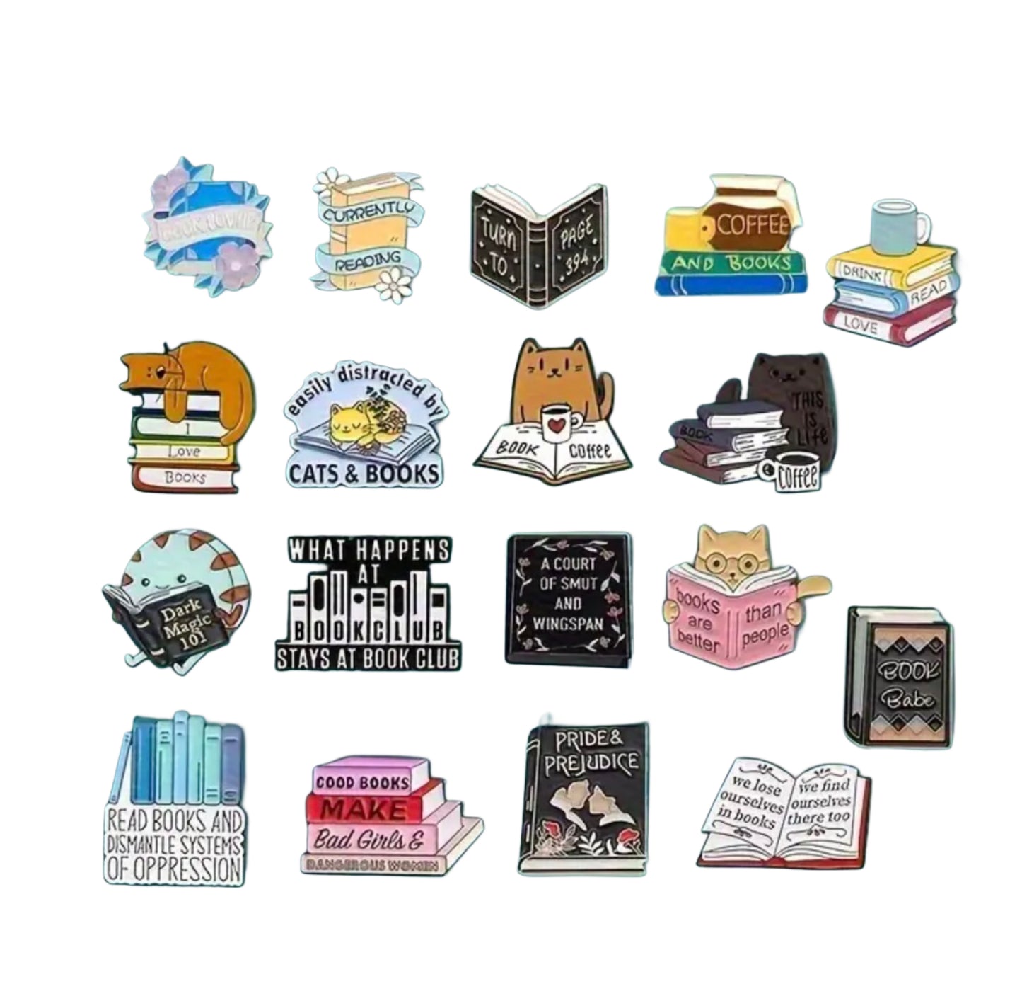 Cute Mini Book Themed Plastic Brooch Pins