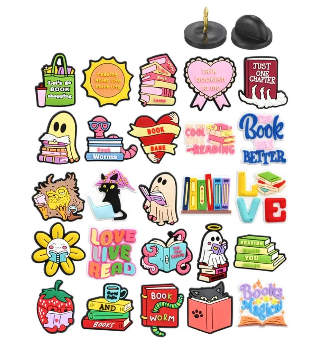 Cute Mini Book Themed Plastic Brooch Pins